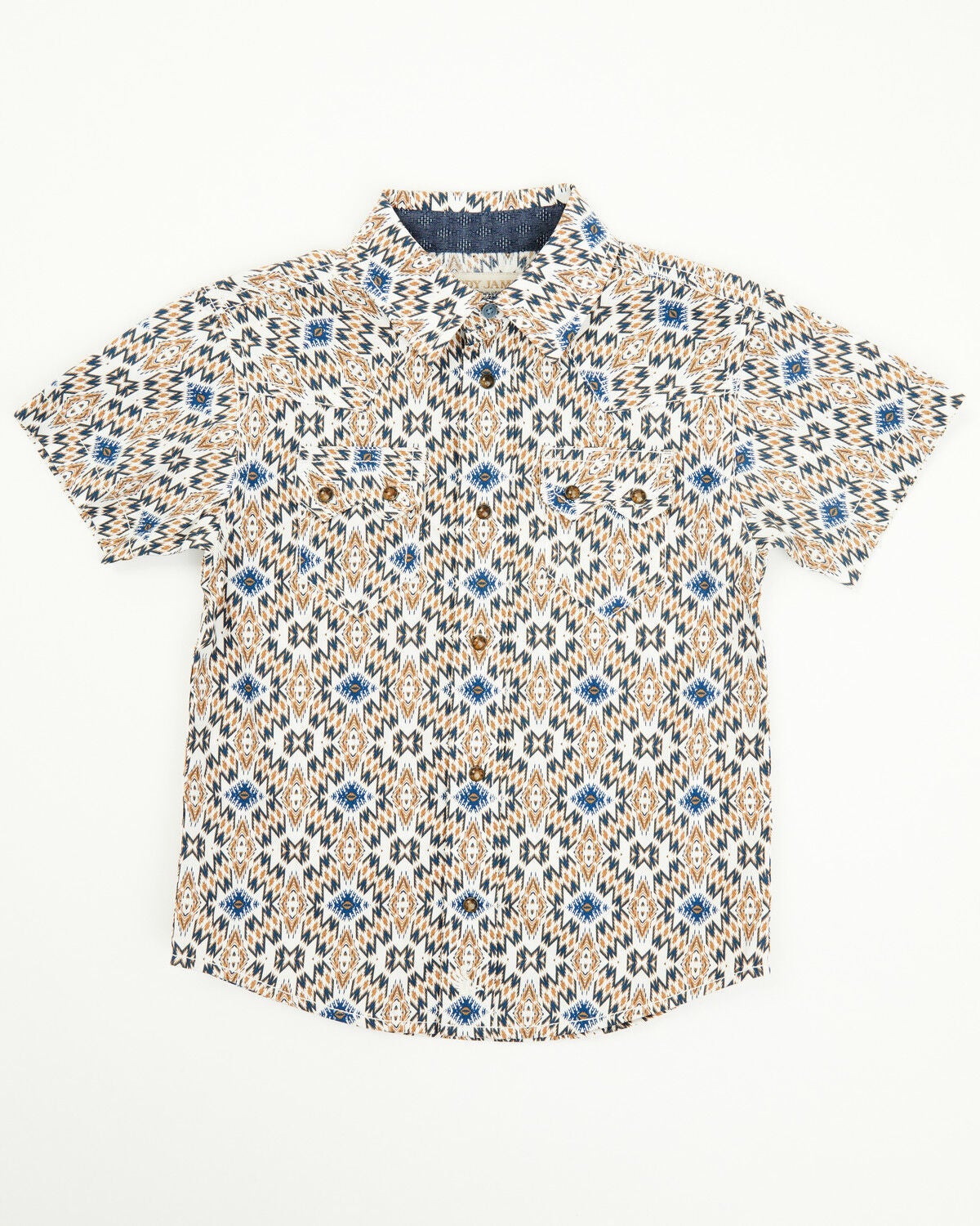 Cody James Toddler Boys' High Plains Southwestern Print Short Sleeve Western Shirt, Tan, hi-res