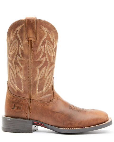 Justin Men's Dusky Brown Canter Cowhide Leather Western Boots - Broad Square Toe , Brown, hi-res