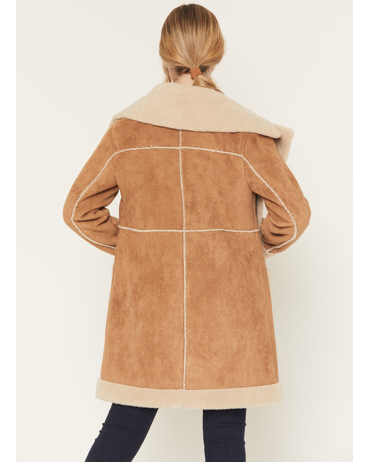Image #4 - Panhandle Slim Women's Berber Lined Microsuede Coat, Camel, hi-res