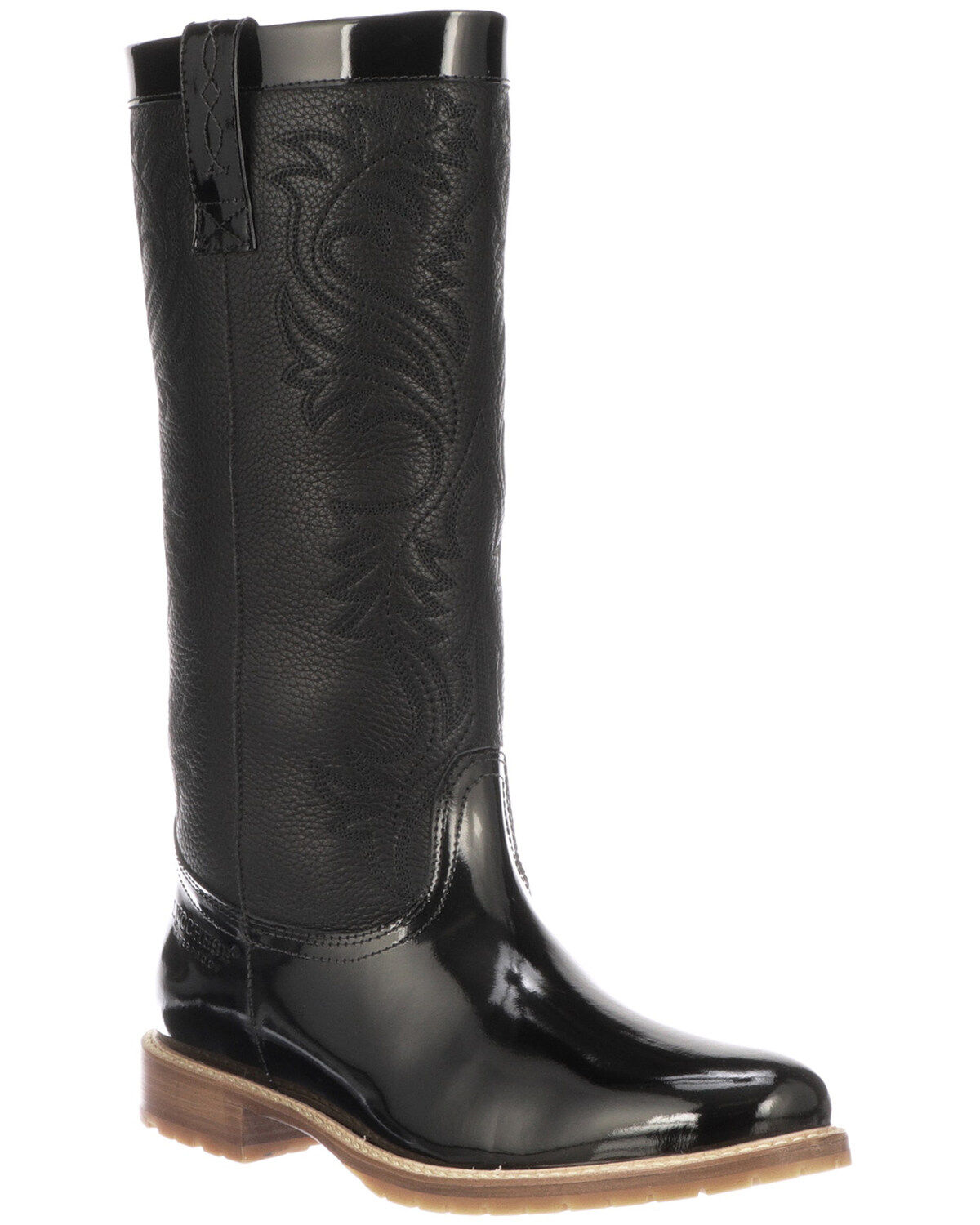 Image #1 - Lucchese Women's Black Waterproof Rain Boots - Round Toe, , hi-res