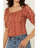 Image #3 - Shyanne Women's Tie-Front Short Sleeve Eyelet Top, Mauve, hi-res