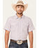 Cody James Men's Redfield Dobby Stripe Short Sleeve Snap Western Shirt , White, hi-res