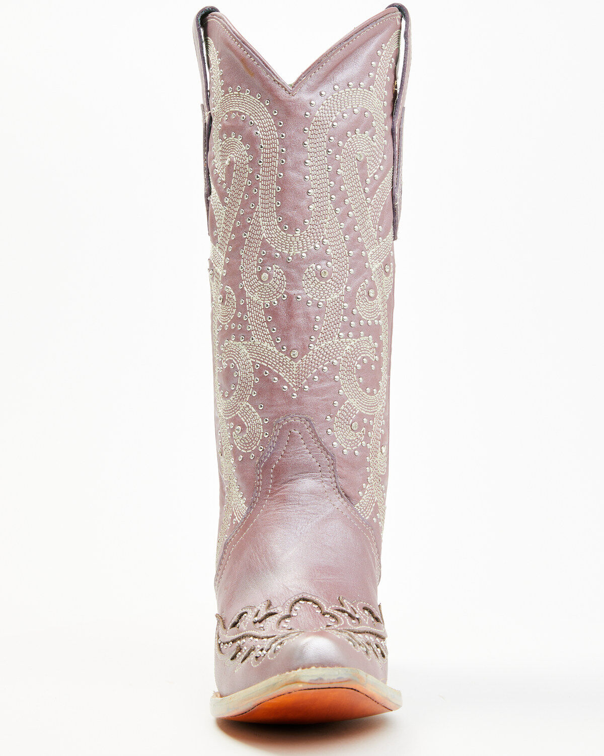 Image #4 - Corral Women's Metallic Embellished Overlay Western Boots - Snip Toe, Rose, hi-res