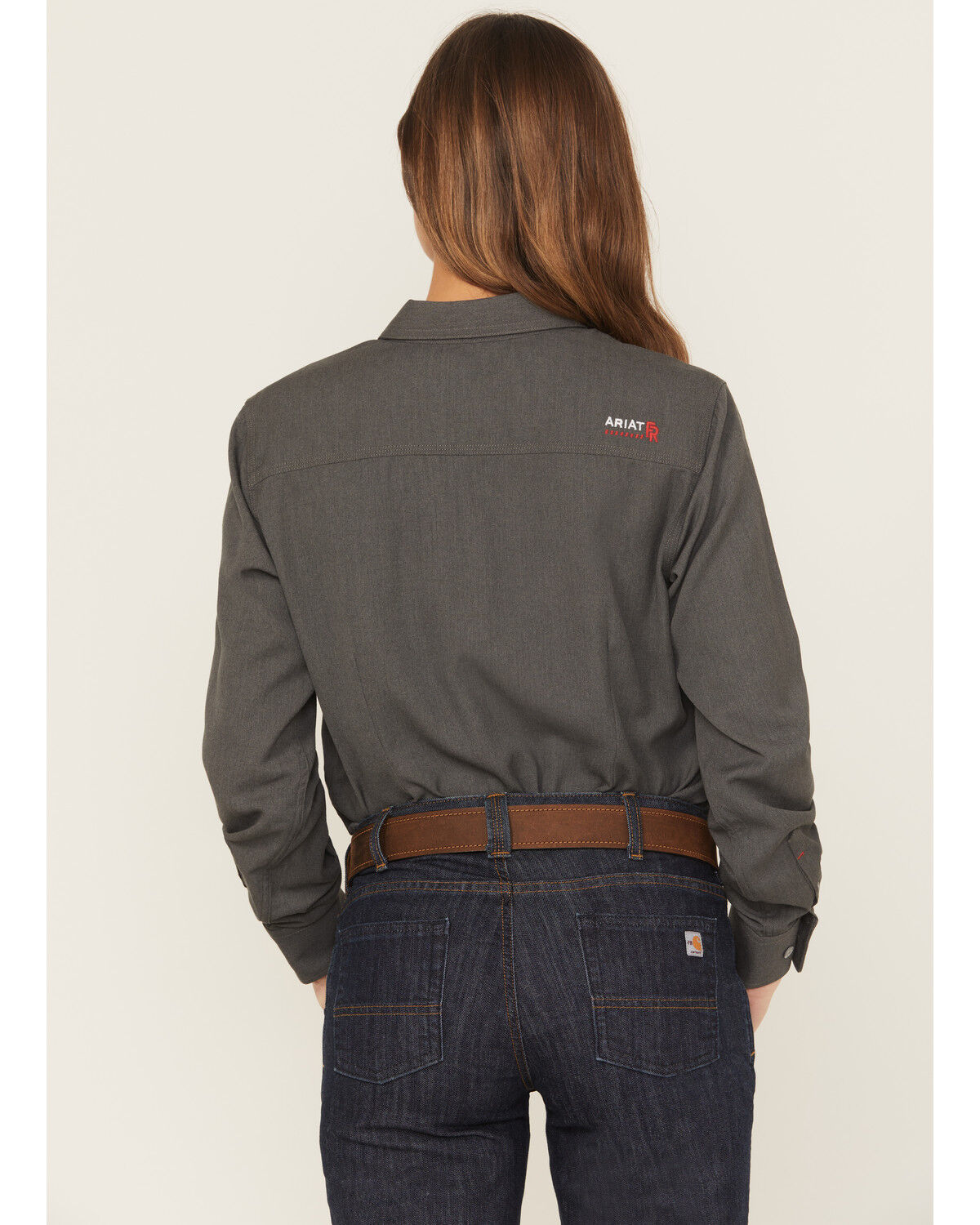 Image #4 - Ariat Women's FR Air Inherent Long Sleeve Button-Down Work Shirt, Charcoal, hi-res