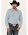 Image #1 - Gibson Trading Co Men's Bullseye Geo Print Long Sleeve Button-Down Western Shirt, Light Blue, hi-res