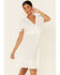 Very J Women's Eyelet Ruffle Surplice Dress, White, hi-res