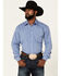 Rough Stock By Panhandle Men's Dobby Long Sleeve Snap Western Shirt , Blue, hi-res