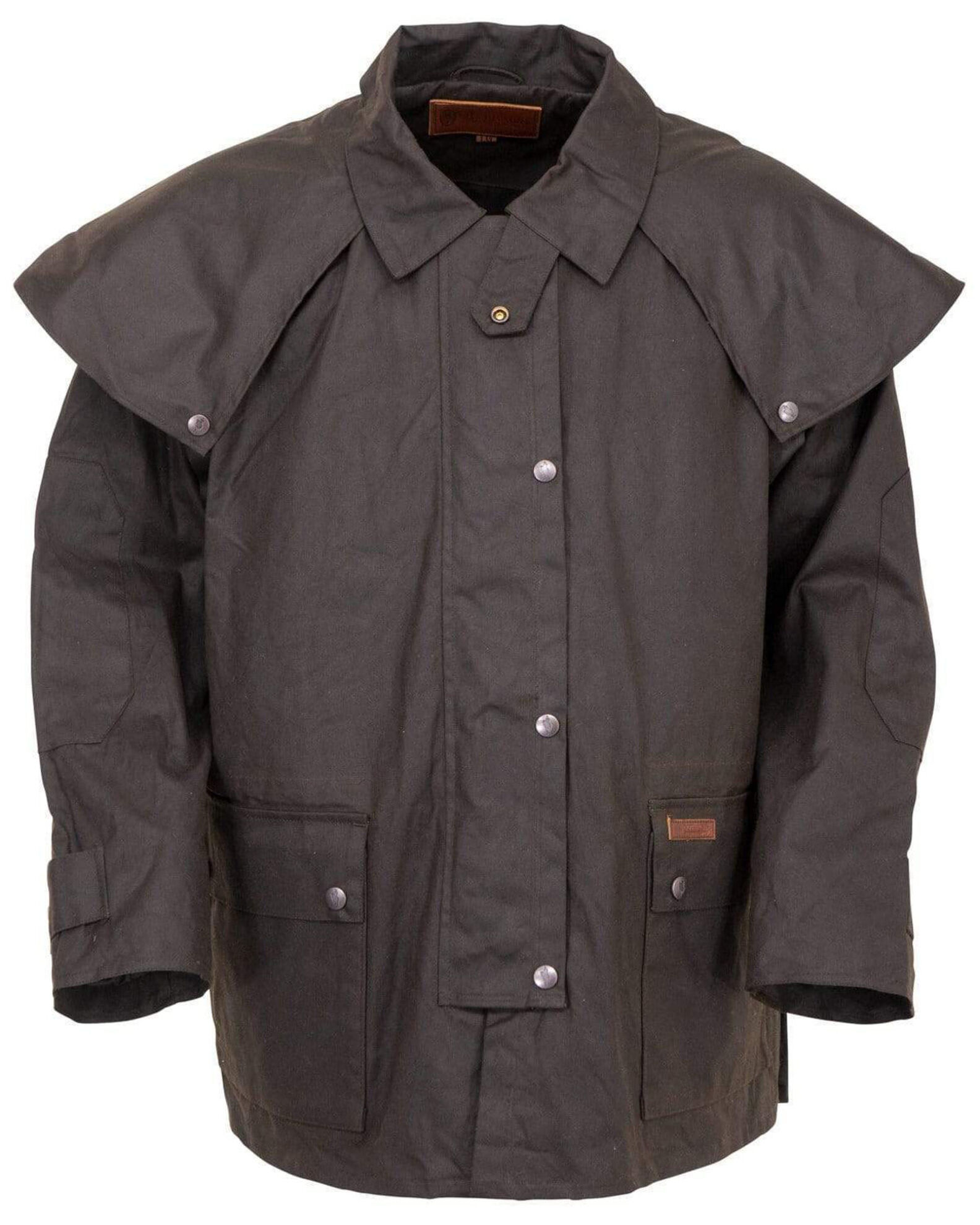 Image #1 - Outback Unisex Short Oilskin Jacket, Brown, hi-res