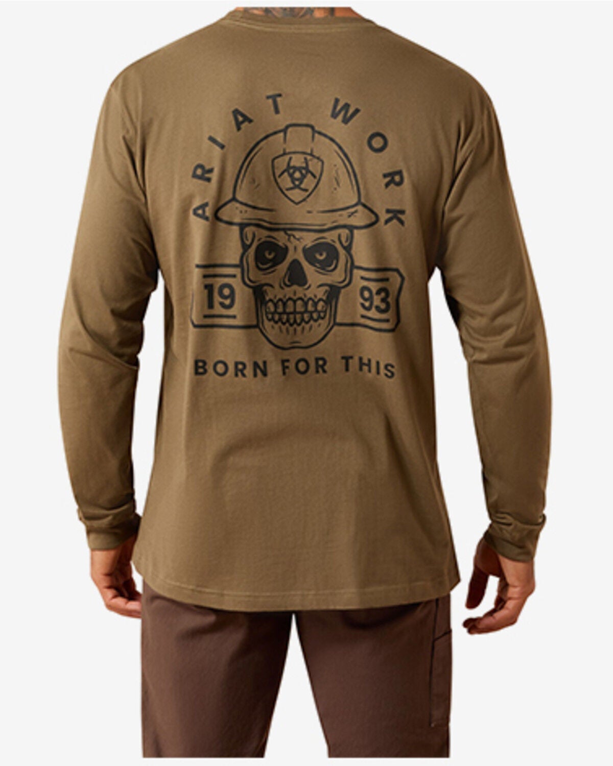 Ariat Men's Cotton Strong &trade; Hardhead Long Sleeve Graphic Work T-Shirt, Green, hi-res