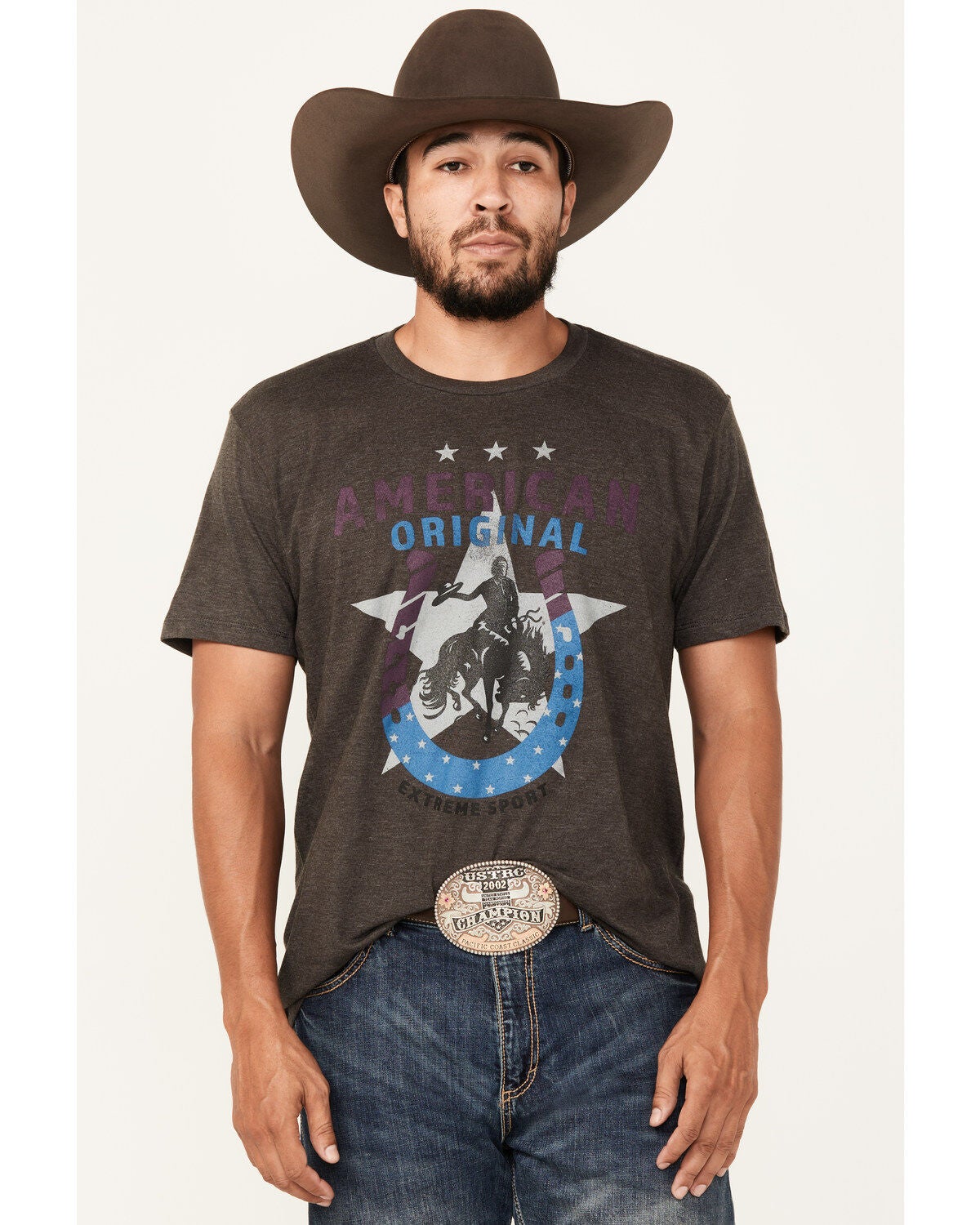 RANK 45&reg; Men's American Original Short Sleeve Graphic T-Shirt, Charcoal, hi-res