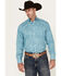 Image #1 - Stetson Men's Paisley Print Long Sleeve Button-Down Western Shirt, Blue, hi-res