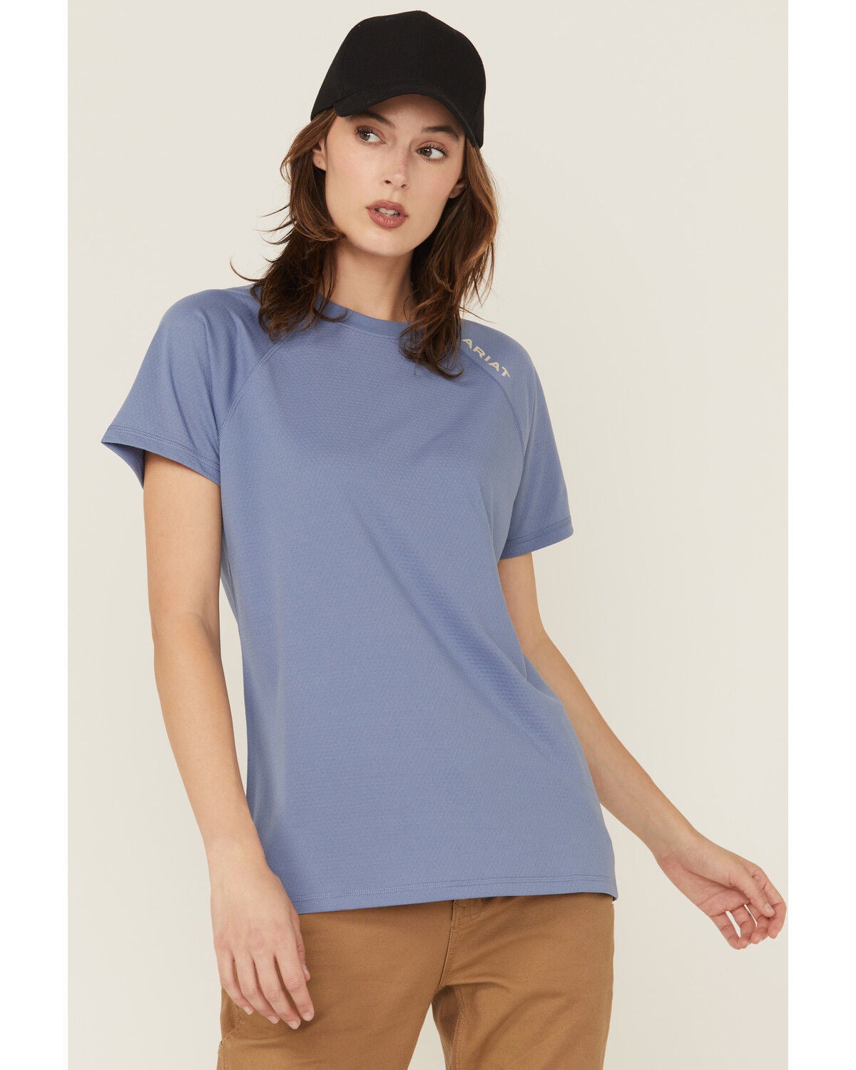 Ariat Women's Rebar Heat Fighter Essential Short Sleeve Work Tee, Blue, hi-res