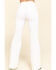 Flying Tomato Women's Tie Front Flare Jeans, White, hi-res