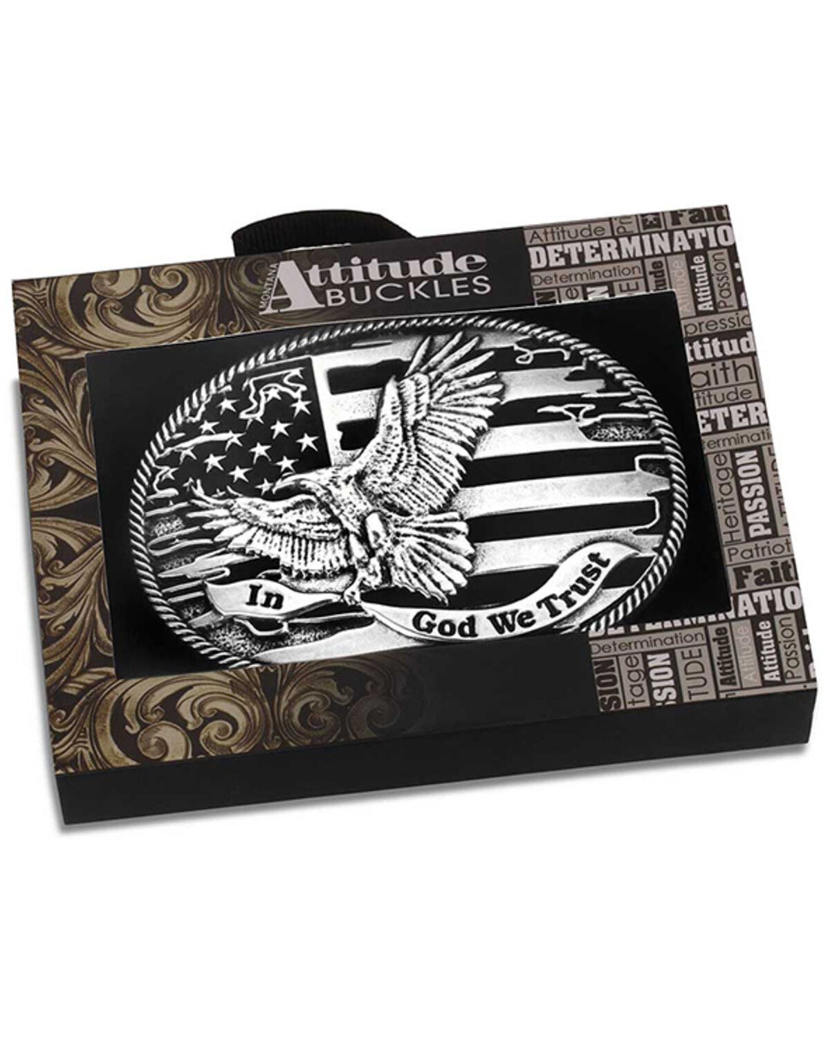 Image #3 - Montana Silversmiths Men's In God We Trust Patriotic Belt Buckle, Silver, hi-res