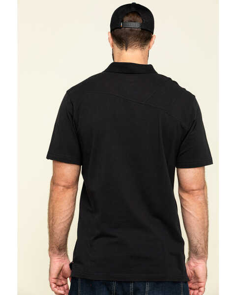 Image #2 - Hawx Men's Black Miller Pique Short Sleeve Work Polo Shirt - Tall , Black, hi-res
