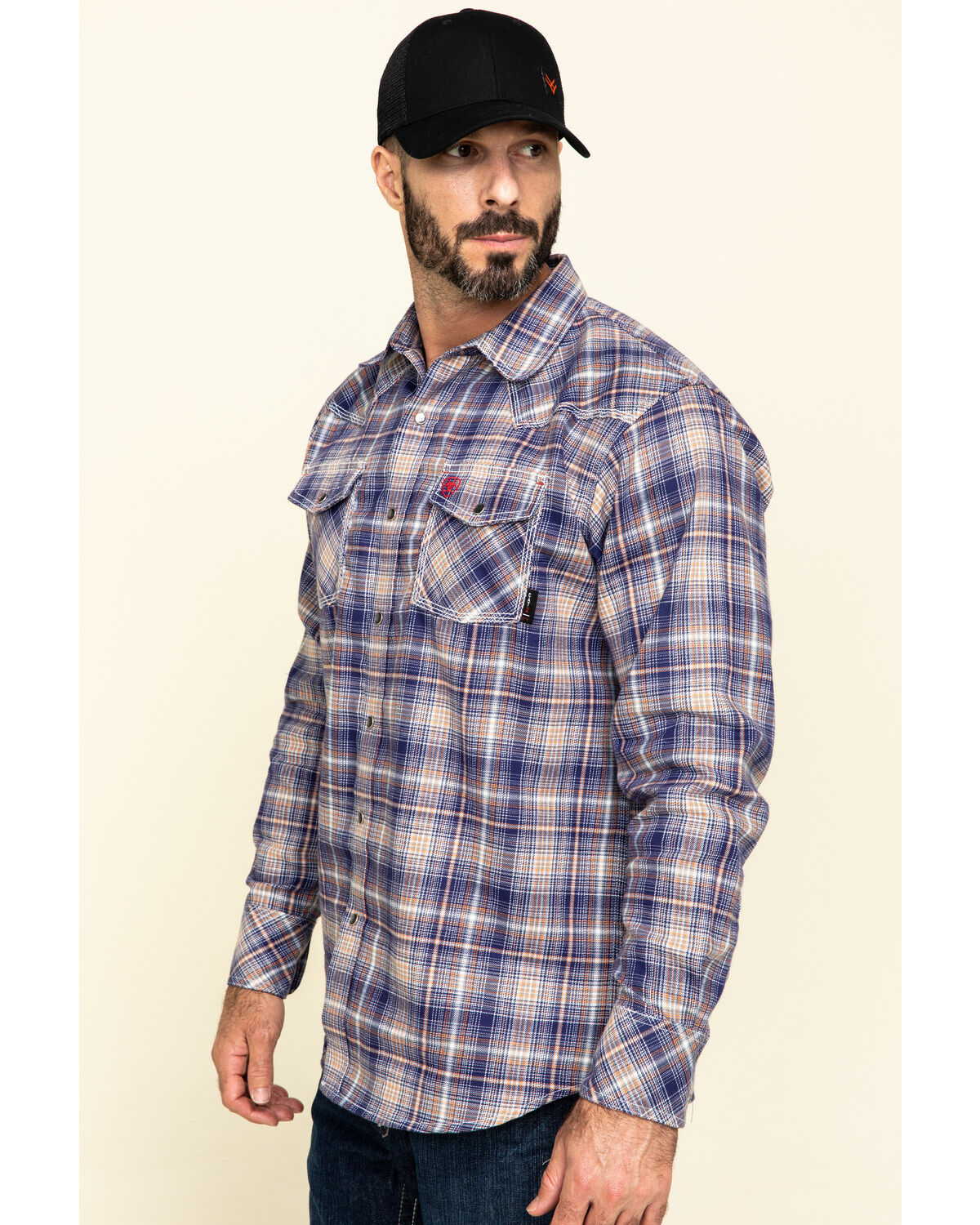 Image #3 - Ariat Men's Boot Barn Exclusive FR Everest Retro Plaid Long Sleeve Work Shirt , , hi-res