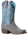 Image #1 - Ariat Boys' Decatur Suede Western Boots - Square Toe, Grey, hi-res