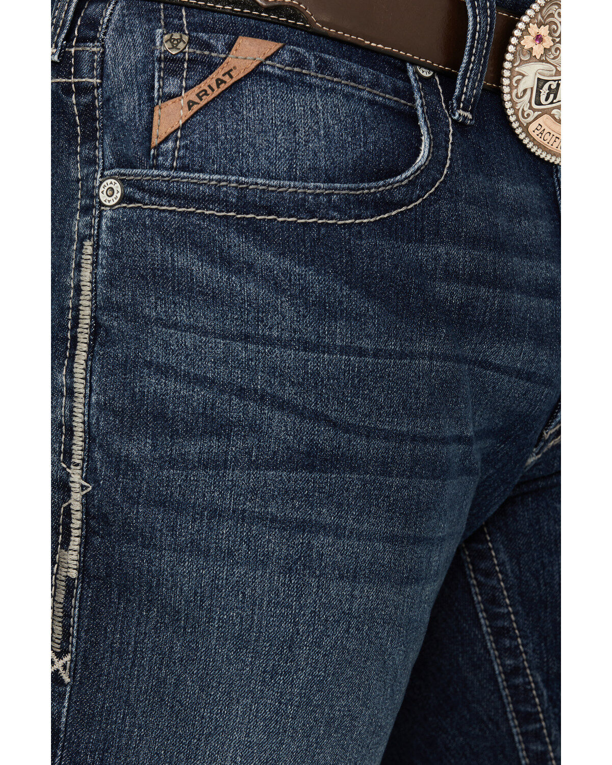 Image #2 - Ariat Men's M4 Colman Ferrin Dark Wash Relaxed Bootcut Durable Stretch Jeans - Big, Dark Wash, hi-res