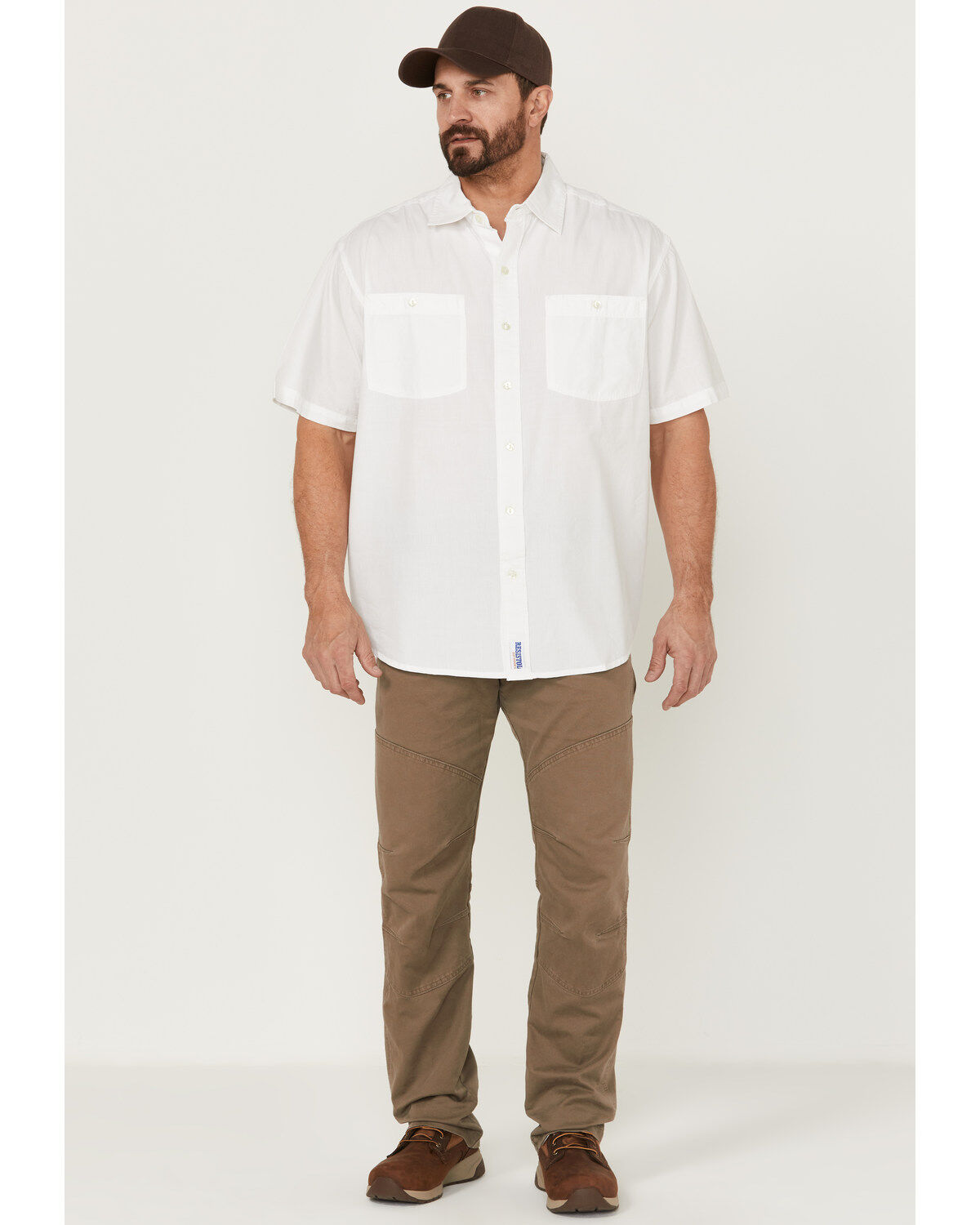 Image #2 - Resistol Men's Solid Short Sleeve Button-Down Western Shirt, White, hi-res