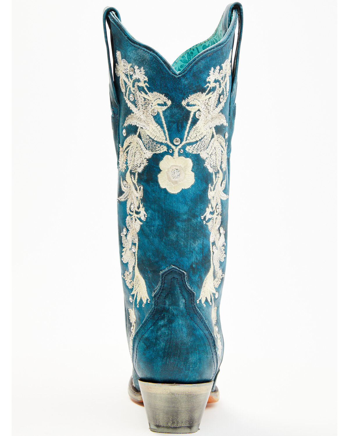 Image #5 - Corral Women's Floral Embroidered & Rhinestone Studded Western Boots - Snip Toe, Navy, hi-res
