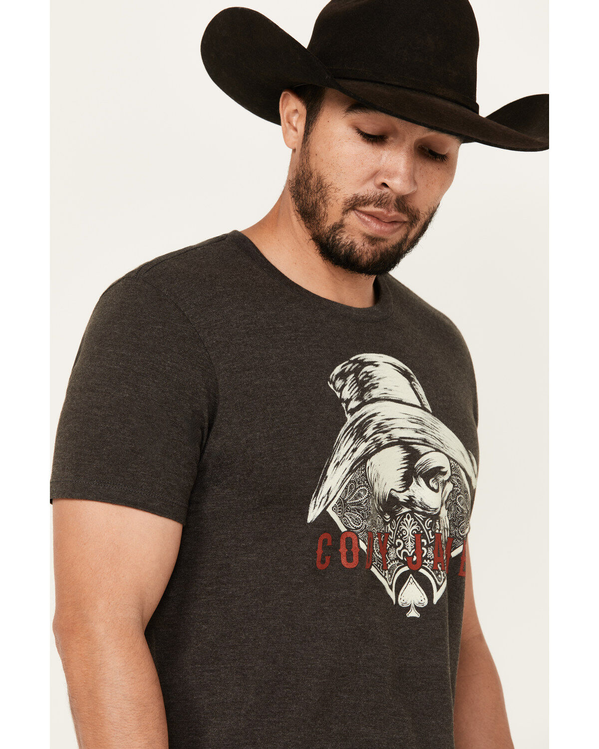 Image #2 - Cody James Men's Ace Skeleton Short Sleeve Graphic T-Shirt, Charcoal, hi-res