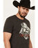 Image #2 - Cody James Men's Ace Skeleton Short Sleeve Graphic T-Shirt, Charcoal, hi-res