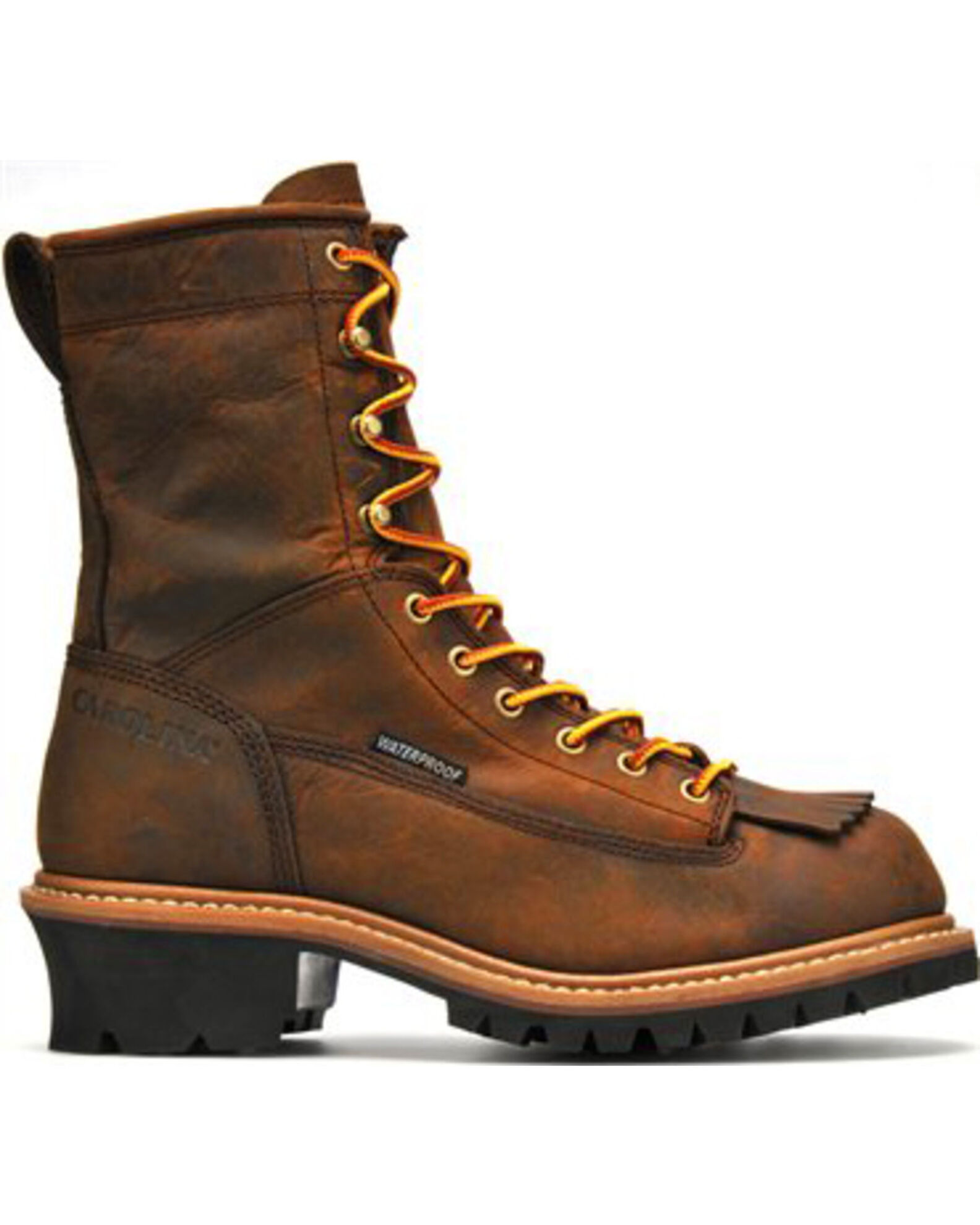 Men s Carolina 8 inch Waterproof Lace to Toe Logger Ca8824 Size 8.5 Brown