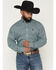 Image #1 - Cinch Men's Geo Print Long Sleeve Button-Down Western Shirt, Green, hi-res