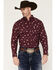 Image #1 - Ariat Men's Canaan Cowboy Print Long Sleeve Button-Down Western Shirt, Burgundy, hi-res