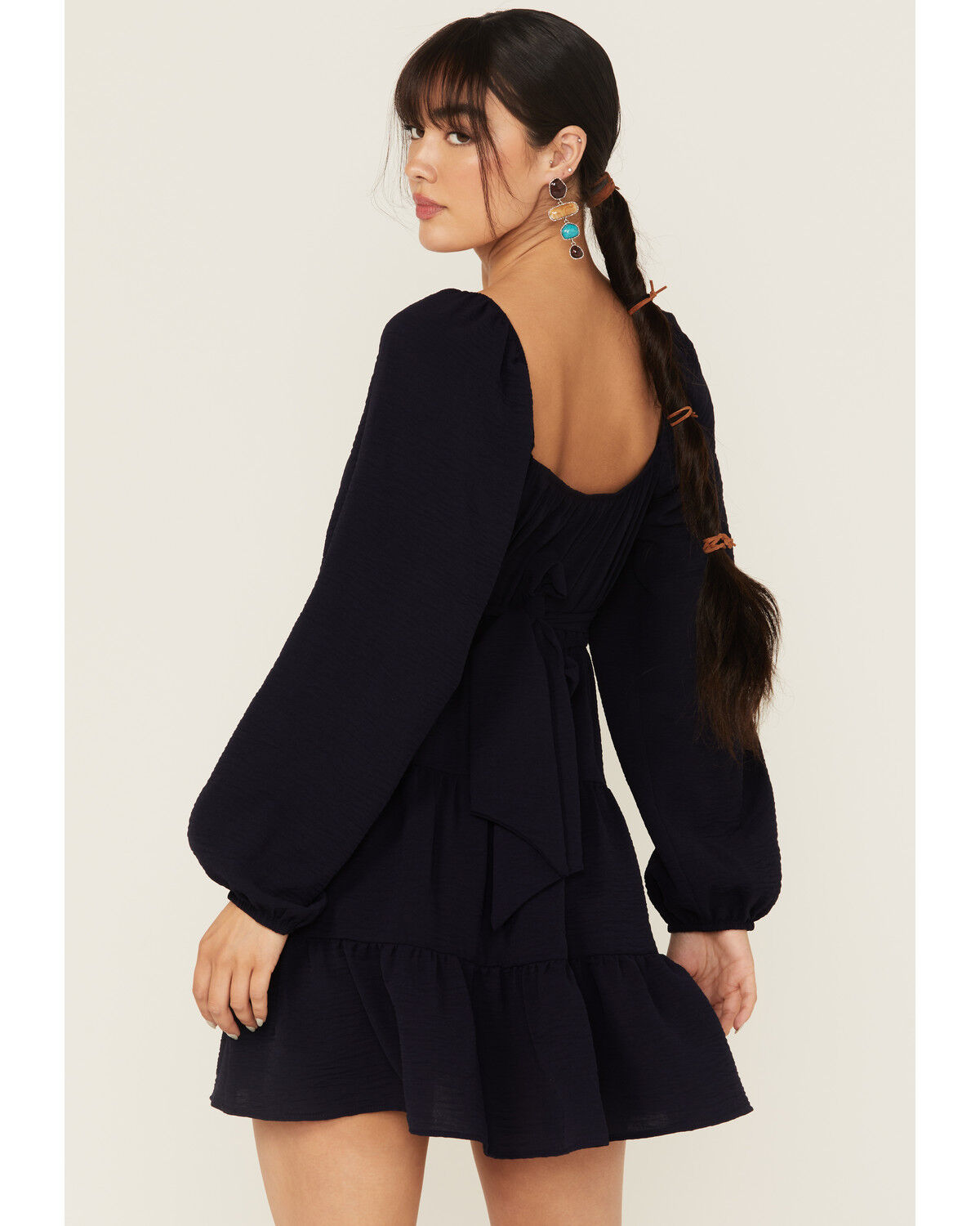 Product Name:  La La Land Women's Boot Barn Exclusive Solid Long Sleeve Mini Dress