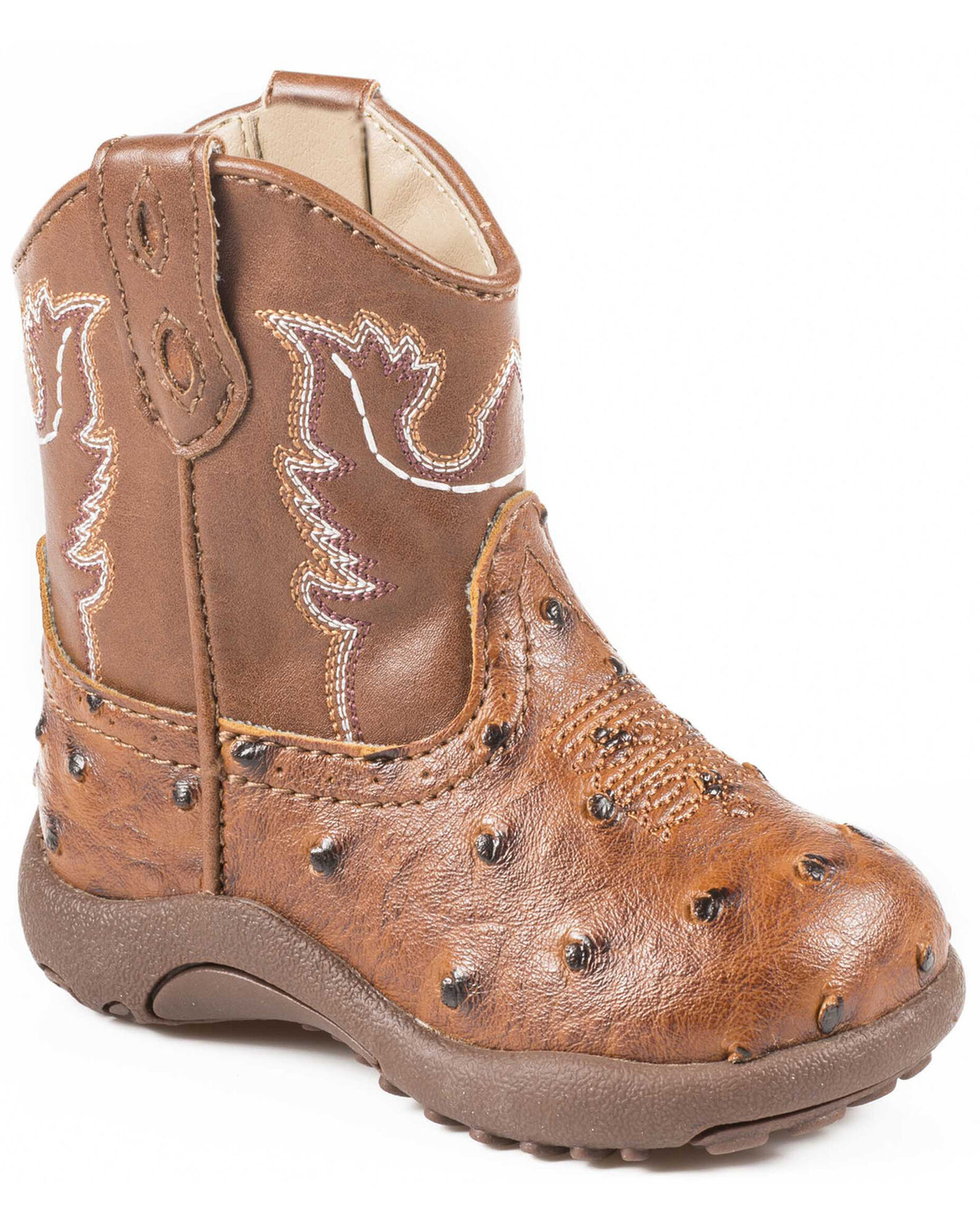 Roper Infant Boys Ostrich Print Cowbabies Boots
