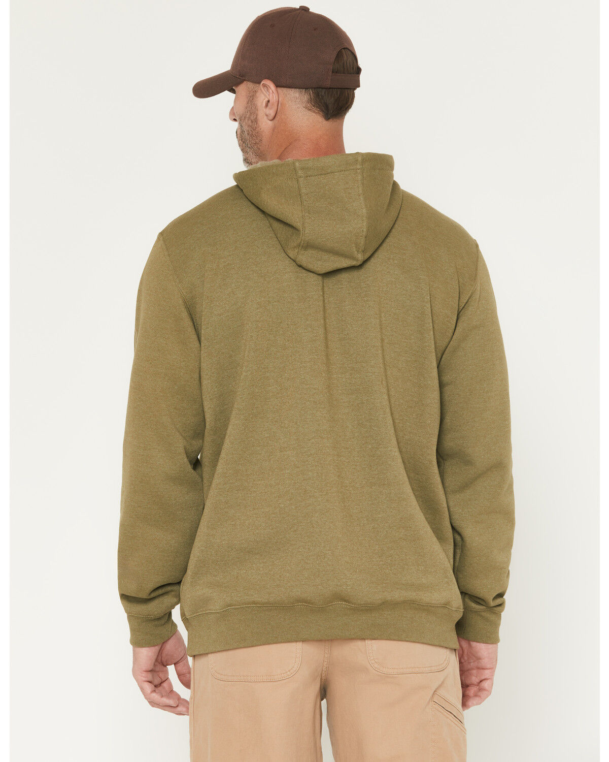 Image #4 - Carhartt Men's Loose Fit Midweight Logo Sleeve Graphic Hooded Sweatshirt, Dark Green, hi-res