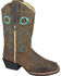 Image #1 - Smoky Mountain Girls' Eldorado Western Boots - Square Toe, Brown, hi-res