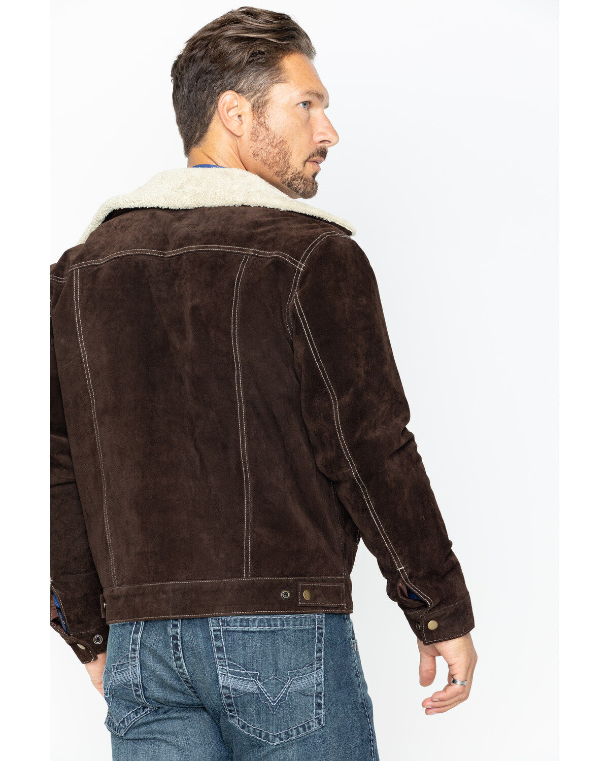 Image #3 - Scully Men's Boar Suede Pilot Jacket, Chocolate, hi-res