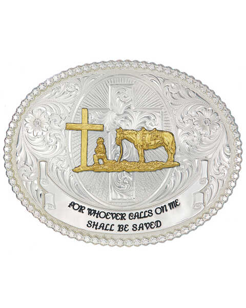 Image #1 - Montana Silversmiths Faith and Wisdom Western Belt Buckle, Silver, hi-res