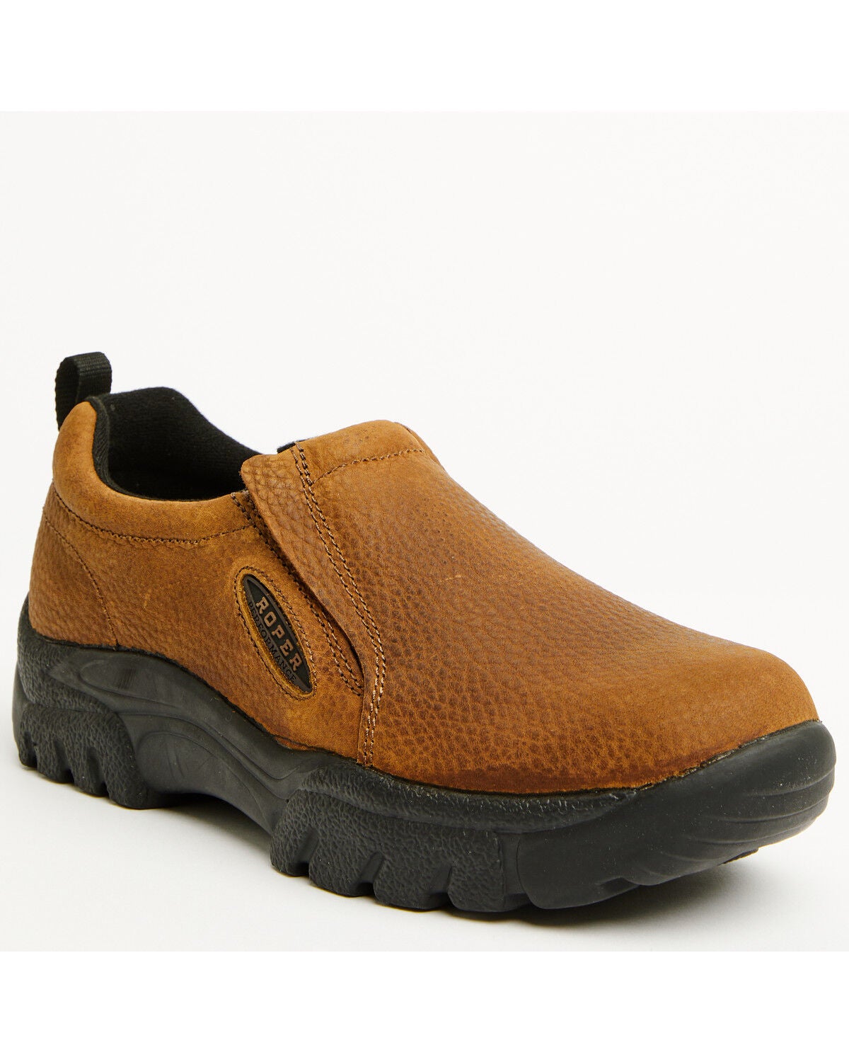 Roper Men's Performance Sport Slip-On Work Shoes, Brown, hi-res