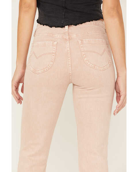 Image #4 - Cleo + Wolf Women's Distressed High Rise Straight Jeans, Peach, hi-res