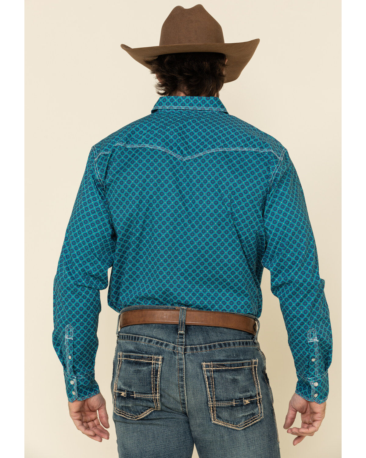 Image #3 - Wrangler 20X Men's Advanced Comfort Geo Print Long Sleeve Western Shirt , , hi-res