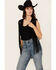 Image #1 - West And Co Women's Cya Later Horseshoe Studded Fringe Vest, Black, hi-res
