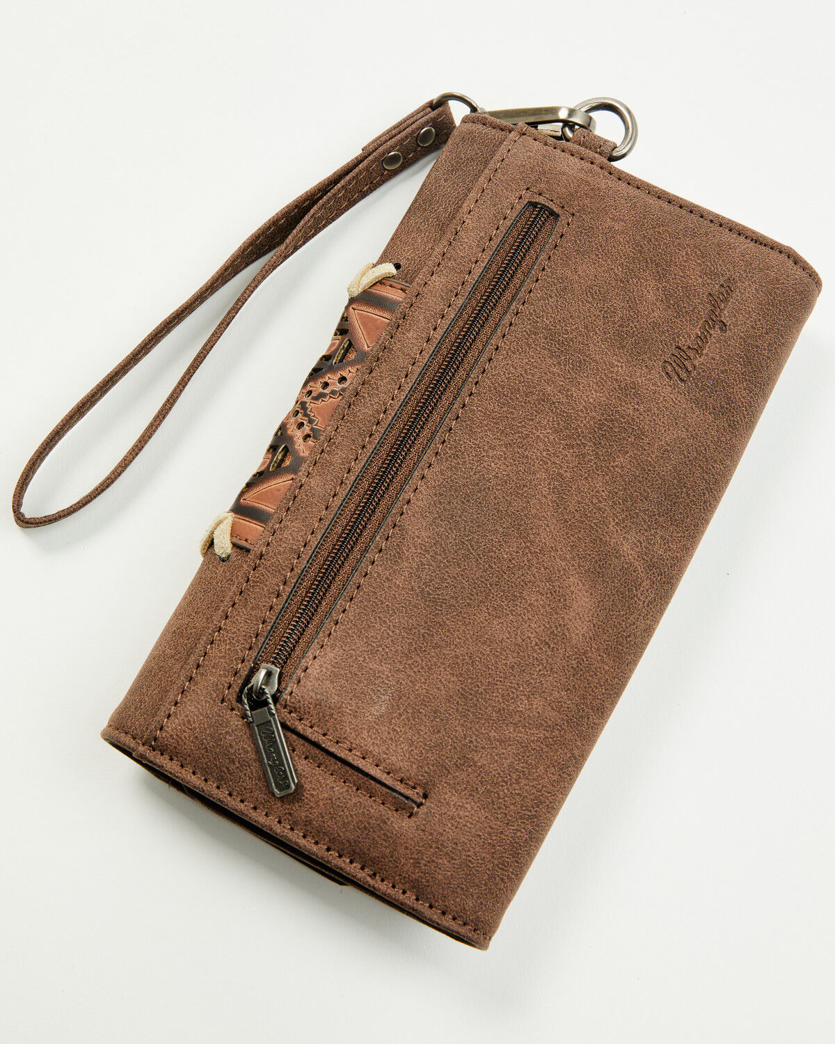 Image #3 - Wrangler Women's Boot Barn Exclusive Braided Zip Wallet, Brown, hi-res