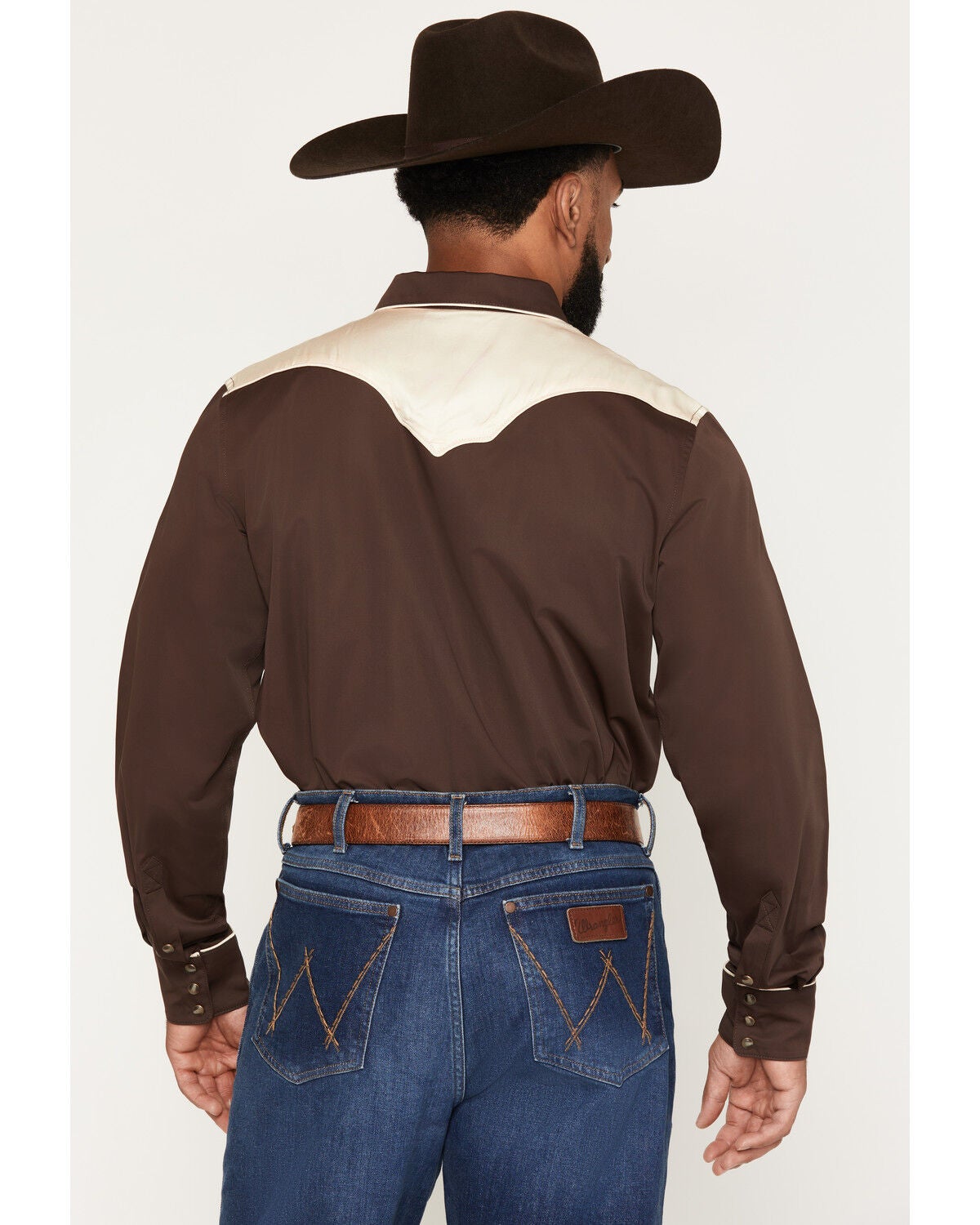 Image #4 - Cody James Black 1978&reg; Men's Winnet Solid Piped Long Sleeve Snap Western Shirt, Brown, hi-res