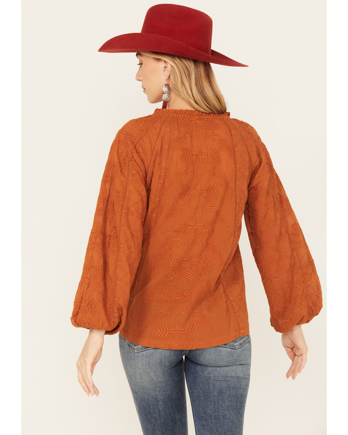 Image #4 - Shyanne Women's Long Sleeve Boho Blouse, Caramel, hi-res