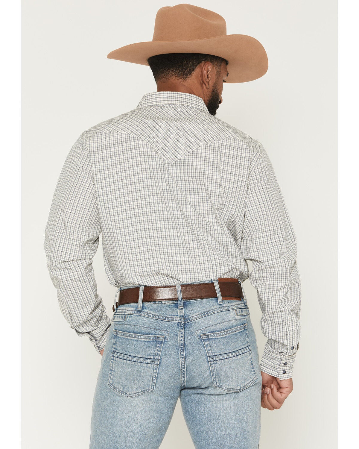 Image #4 - Cody James Men's Carson Plaid Print Long Sleeve Snap Western Shirt, White, hi-res