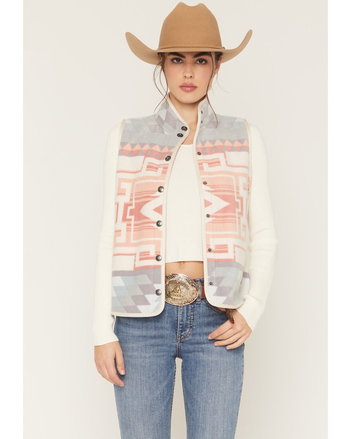 Image #1 - Shyanne Women's Fleece Bonded Vest, Oatmeal, hi-res