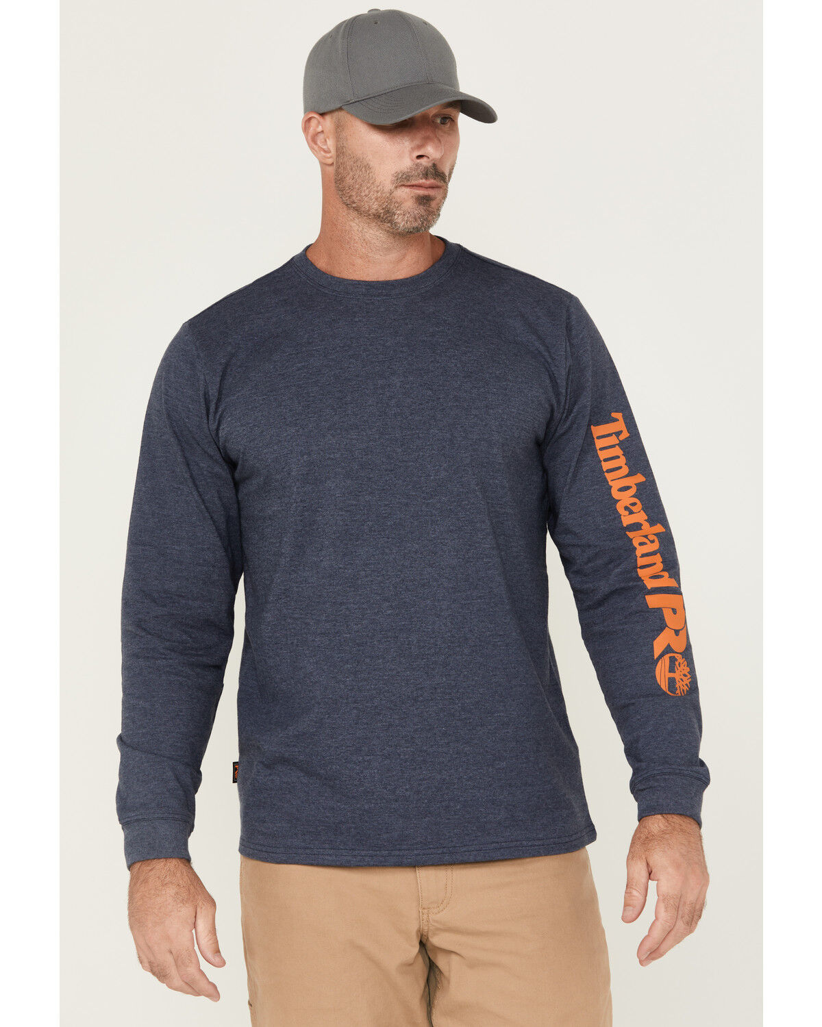 Image #1 - Timberland PRO Men's Core Logo Long Sleeve T-Shirt, Navy, hi-res