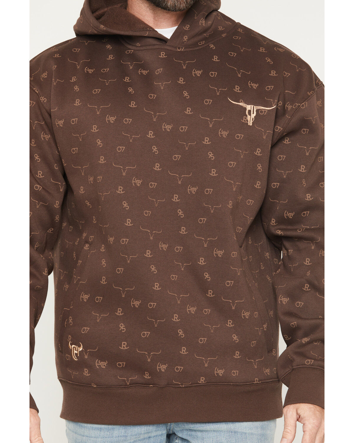 Image #3 - Cowboy Hardware Men's Branding Irons Hooded Sweatshirt, Dark Brown, hi-res