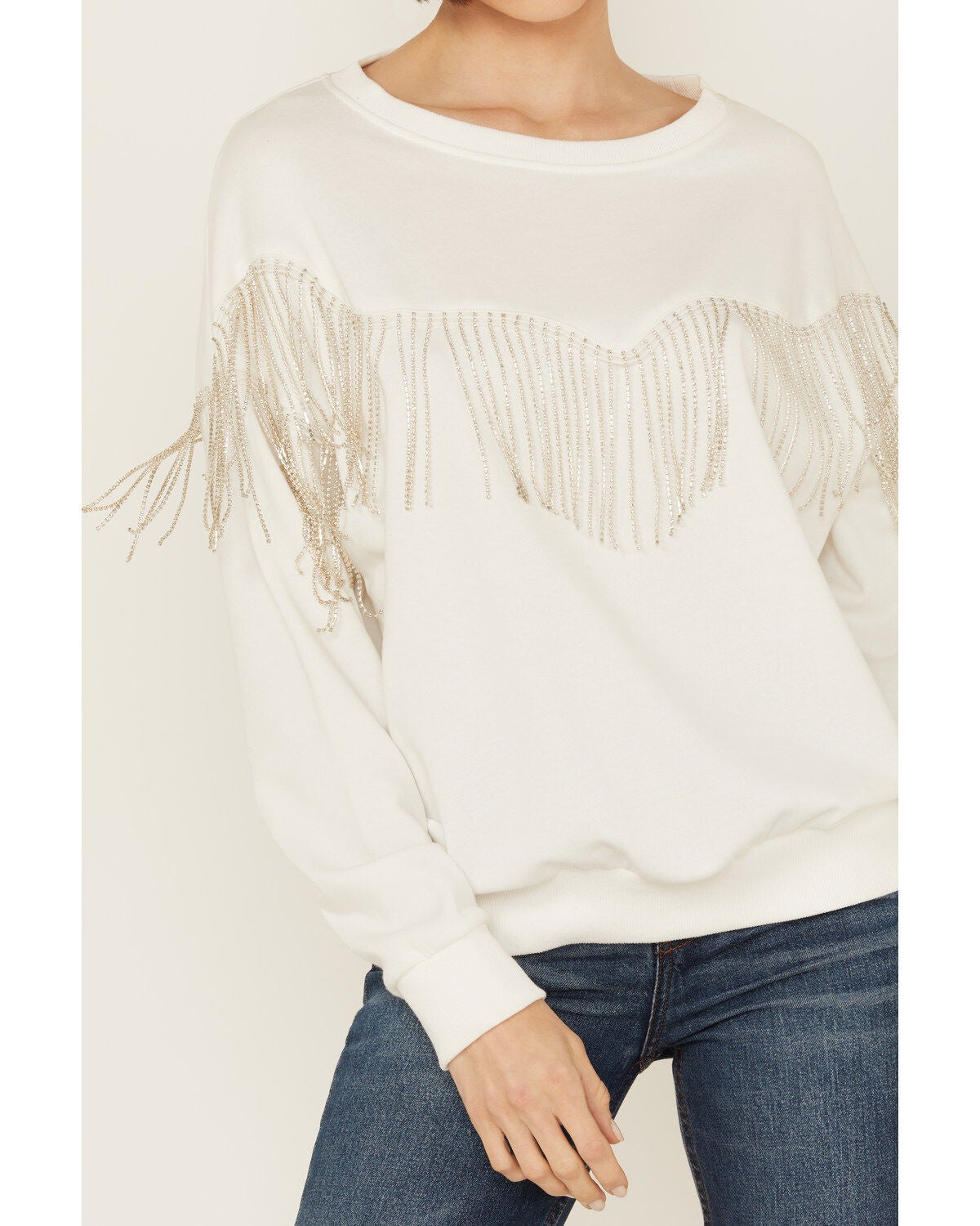 Image #3 - Blue B Women's Rhinestone Fringe Sweatshirt, , hi-res