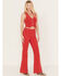 Rolla's Women's East Coast High Rise Corduroy Flare Pants, Red, hi-res