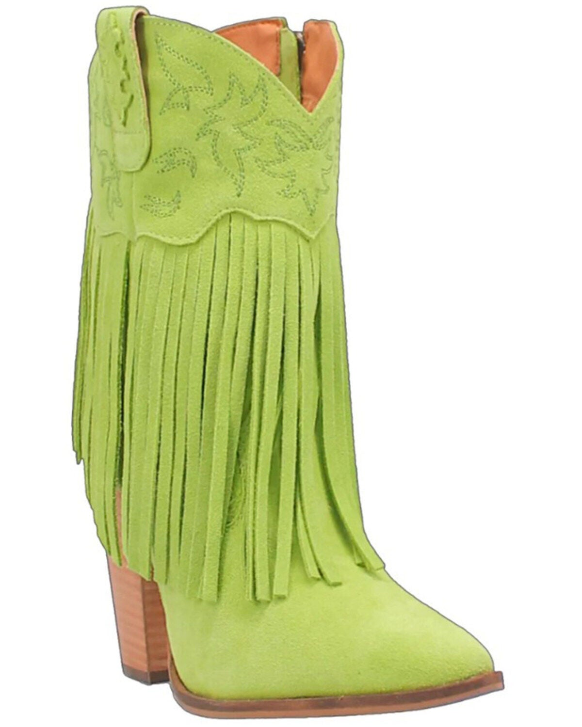 Dingo Women's Crazy Train Leather Booties - Round Toe, Moss Green, hi-res