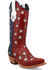 Image #1 - Black Star Women's Marfa Star Inlay Studded Western Boots - Snip Toe, Red/white/blue, hi-res